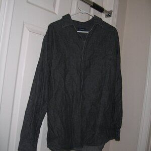 croft & barrow charcoal grey denim shirt xl